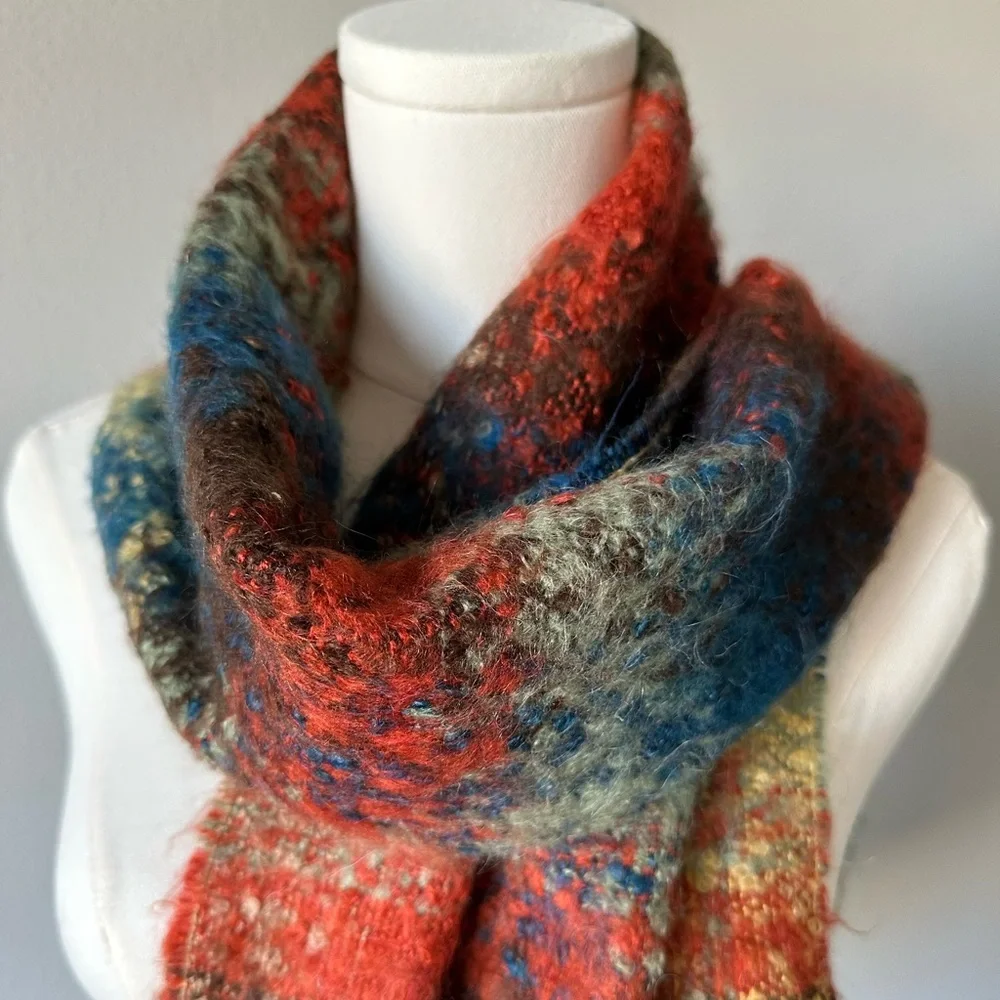 Simons Importation De France 20% Mohair Lightweight Scarf 🧣-Fall colors 🔥
